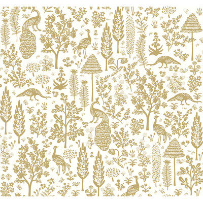 KRAVET DESIGN KRAVET DESIGN PRINT--BOTANICAL & FLORAL-ANIMAL/INSECTS GOLD,WHITE,METALLIC   - W3951.4.0