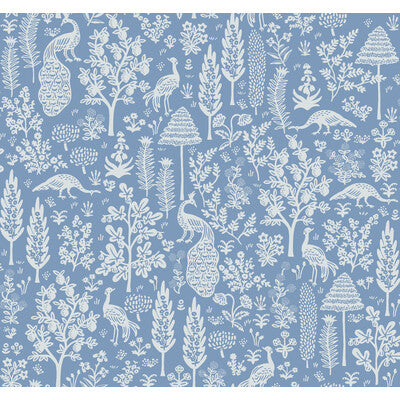 KRAVET DESIGN KRAVET DESIGN PRINT--BOTANICAL & FLORAL-ANIMAL/INSECTS LIGHT BLUE,WHITE,METALLIC   - W3951.51.0