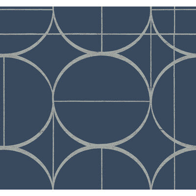 KRAVET DESIGN KRAVET DESIGN PRINT--GEOMETRIC-METALLIC BLUE,SILVER,   - W4107.511.0