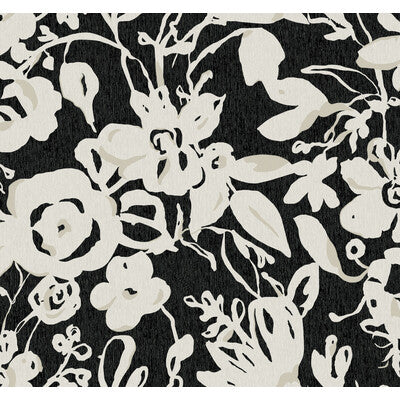 KRAVET DESIGN KRAVET DESIGN PRINT--BOTANICAL & FLORAL-METALLIC BLACK,WHITE,   - W4134.81.0