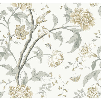 KRAVET DESIGN KRAVET DESIGN PRINT--BOTANICAL & FLORAL-METALLIC BEIGE,GREY,   - W4139.1611.0