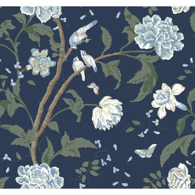 KRAVET DESIGN KRAVET DESIGN PRINT--BOTANICAL & FLORAL-METALLIC DARK BLUE,,   - W4139.50.0