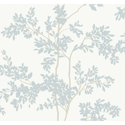 KRAVET DESIGN KRAVET DESIGN PRINT--BOTANICAL & FLORAL-METALLIC LIGHT BLUE,WHITE,   - W4141.52.0