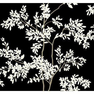 KRAVET DESIGN KRAVET DESIGN PRINT--BOTANICAL & FLORAL-METALLIC BLACK,WHITE,   - W4141.81.0