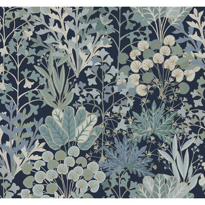 KRAVET DESIGN KRAVET DESIGN PRINT--BOTANICAL & FLORAL-METALLIC DARK BLUE,,   - W4142.50.0