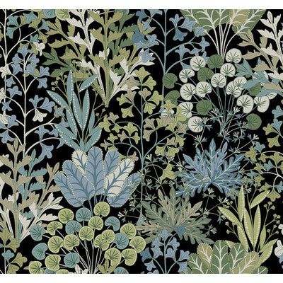 KRAVET DESIGN KRAVET DESIGN PRINT--BOTANICAL & FLORAL-METALLIC BLACK,GREEN,   - W4142.830.0