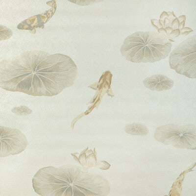 KRAVET COUTURE LOTUS POND MICA WP PRINT--BOTANICAL & FLORAL-METALLIC TAUPE,GREY,SAGE   - W4144.1611.0