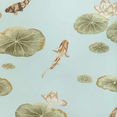 KRAVET COUTURE LOTUS POND WP PRINT--ANIMAL/INSECTS-BOTANICAL & FLORAL OLIVE GREEN,BEIGE,ORANGE   - W4146.316.0