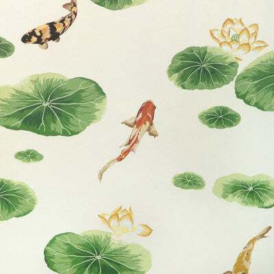 KRAVET COUTURE LOTUS POND WP PRINT--ANIMAL/INSECTS-BOTANICAL & FLORAL GOLD,GREEN,SALMON   - W4146.34.0