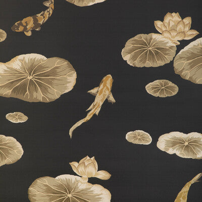 KRAVET COUTURE LOTUS POND WP PRINT--ANIMAL/INSECTS-BOTANICAL & FLORAL BLACK,BEIGE,BROWN   - W4146.84.0