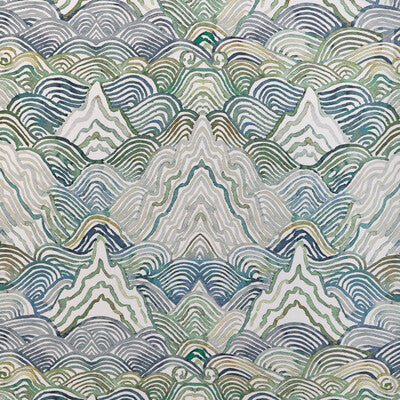 KRAVET COUTURE SHANGRI LA WP PRINT---ABSTRACT BLUE,GREY,TEAL   - W4150.155.0