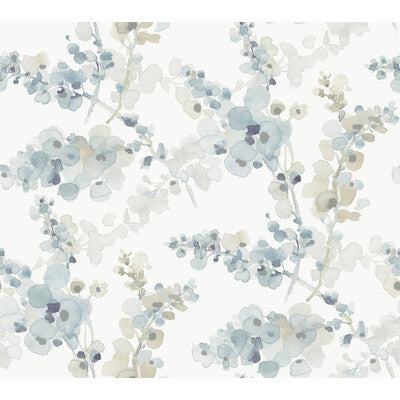 KRAVET DESIGN KRAVET DESIGN PRINT--BOTANICAL & FLORAL-METALLIC BLUE,GREY,   - W4165.511.0