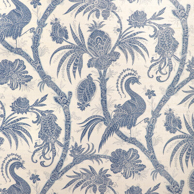 KRAVET DESIGN KRAVET DESIGN PRINT-GRASSCLOTH-ANIMAL/INSECTS-BOTANICAL & FLORAL BLUE,WHITE,   - W4200.50.0