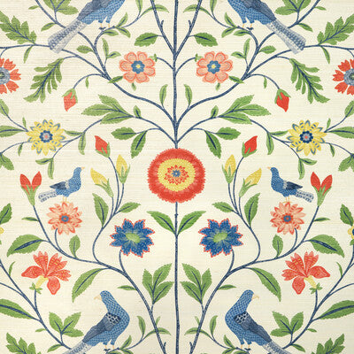 KRAVET DESIGN KRAVET DESIGN PRINT-GRASSCLOTH-ANIMAL/INSECTS-BOTANICAL & FLORAL BLUE,RED,GREEN   - W4202.195.0