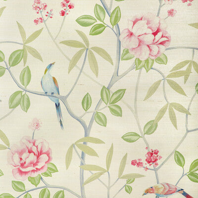 KRAVET DESIGN KRAVET DESIGN PRINT-GRASSCLOTH-ANIMAL/INSECTS-BOTANICAL & FLORAL PINK,GREEN,BLUE   - W4203.73.0