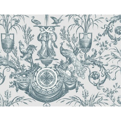 KRAVET DESIGN KRAVET DESIGN PRINT--ANIMAL/INSECTS-TOILE TEAL,WHITE,   - W4239.35.0