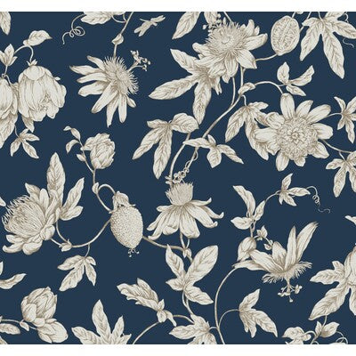 KRAVET DESIGN KRAVET DESIGN PRINT---BOTANICAL & FLORAL DARK BLUE,GOLD,WHITE   - W4240.50.0