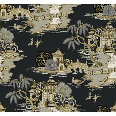 KRAVET DESIGN KRAVET DESIGN PRINT--CHINOISERIE-TOILE BLACK,GREY,GOLD   - W4247.84.0