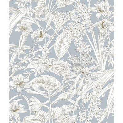 KRAVET DESIGN KRAVET DESIGN PRINT--BOTANICAL & FLORAL-TOILE LIGHT BLUE,WHITE,GOLD   - W4248.15.0