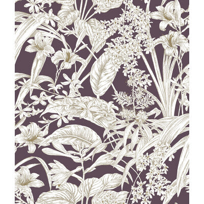 KRAVET DESIGN KRAVET DESIGN PRINT--BOTANICAL & FLORAL-TOILE PLUM,WHITE,GOLD   - W4248.910.0