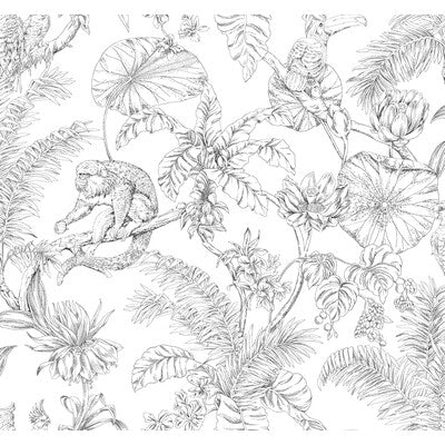 KRAVET DESIGN KRAVET DESIGN PRINT--ANIMAL/INSECTS-BOTANICAL & FLORAL BLACK,WHITE,   - W4250.8.0