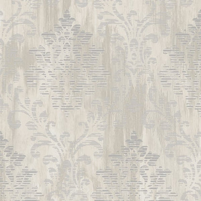 Galerie Wallcoverings Metallic Fx Modern Metallic Damask Galerie Wallcoverings  Silver Grey   - W78180