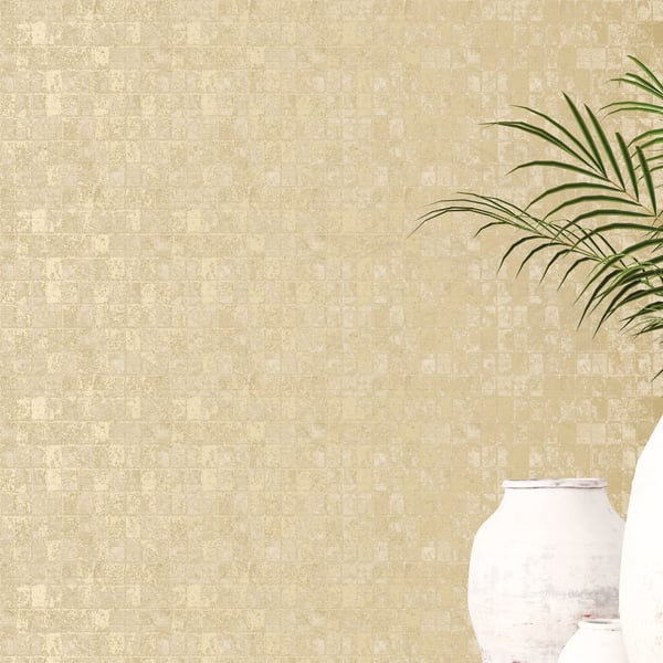Galerie Wallcoverings Metallic Fx Metallic Tile Galerie Wallcoverings  Gold   - W78213