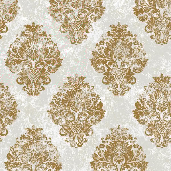 Galerie Wallcoverings Metallic Fx Metallic Damask Galerie Wallcoverings  Gold   - W78228