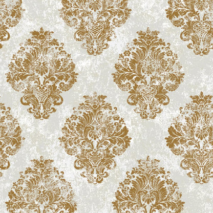 Galerie Wallcoverings Metallic Fx Metallic Damask Galerie Wallcoverings  Gold   - W78228