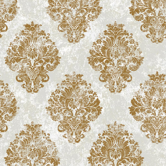 Galerie Wallcoverings Metallic Fx Metallic Damask Galerie Wallcoverings  Gold   - W78228