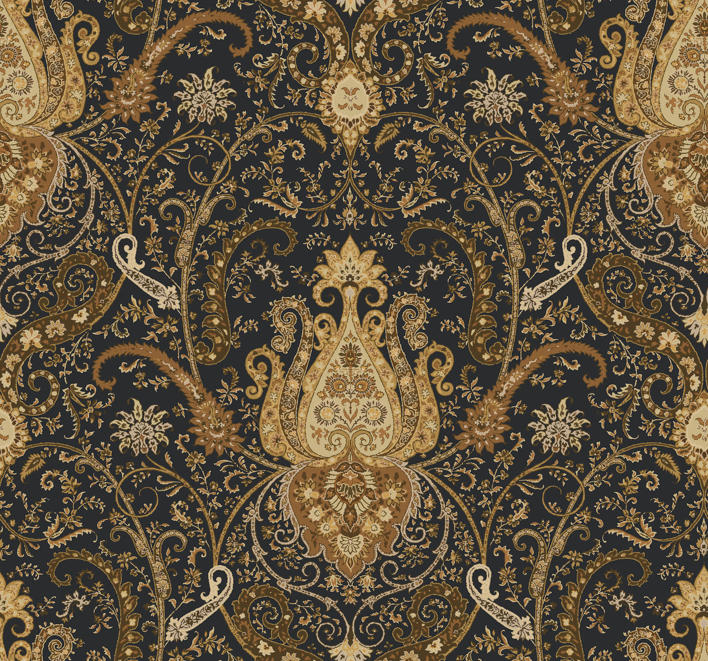 York Wallcoverings Grasscloth Resource Library Byzance Brown Wallpaper  Florals and Flowers Browns   - WA7718