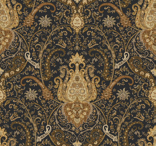 York Wallcoverings Grasscloth Resource Library Byzance Brown Wallpaper  Florals and Flowers Browns   - WA7718