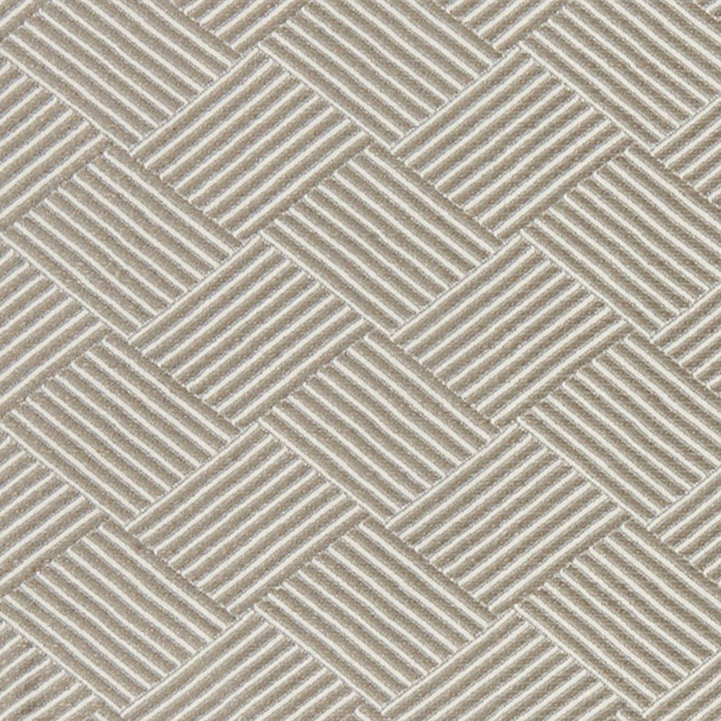 Beige/grey jacquard fabric with a geometric woven checkerboard pattern and a raised texture.