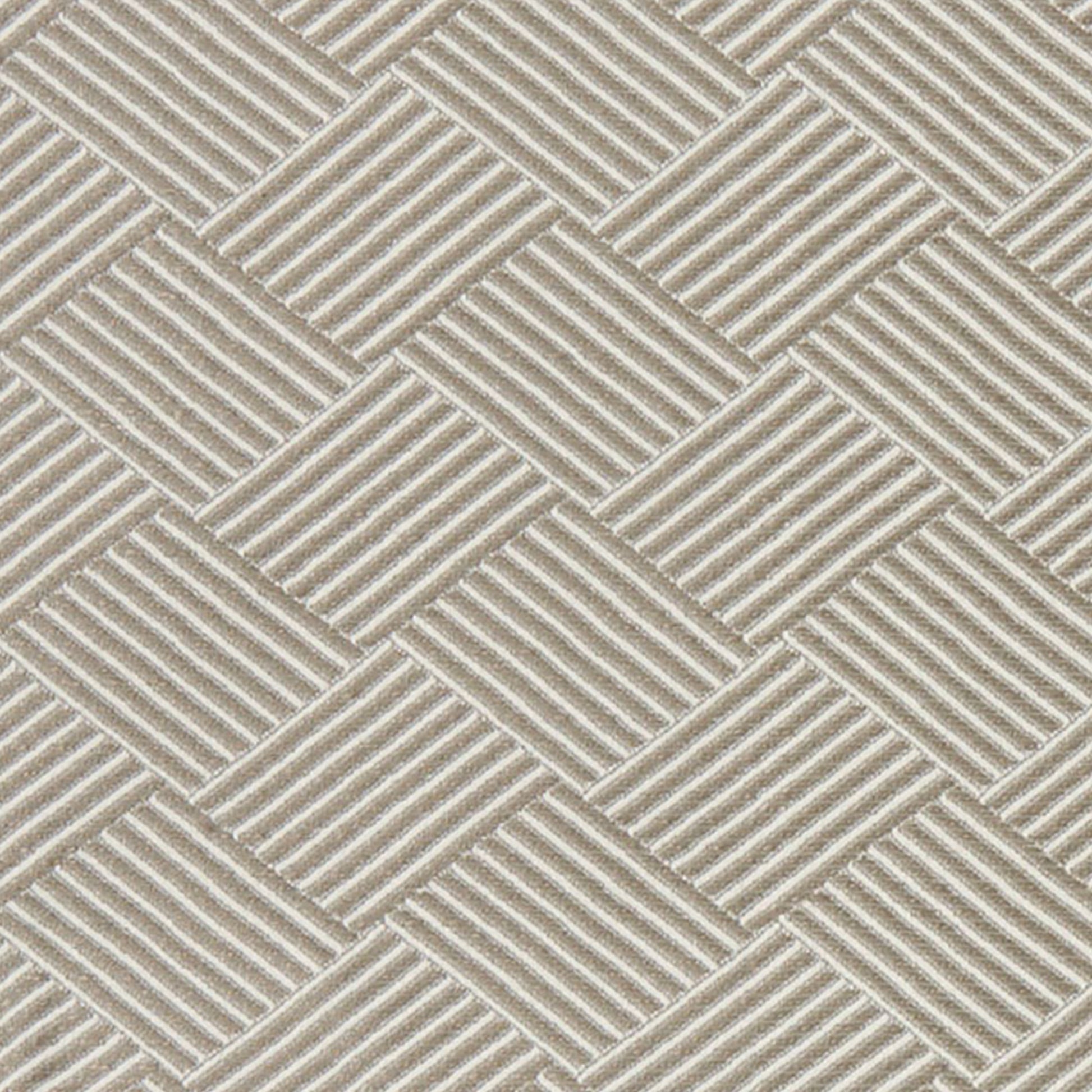 Beige/grey jacquard fabric with a geometric woven checkerboard pattern and a raised texture.
