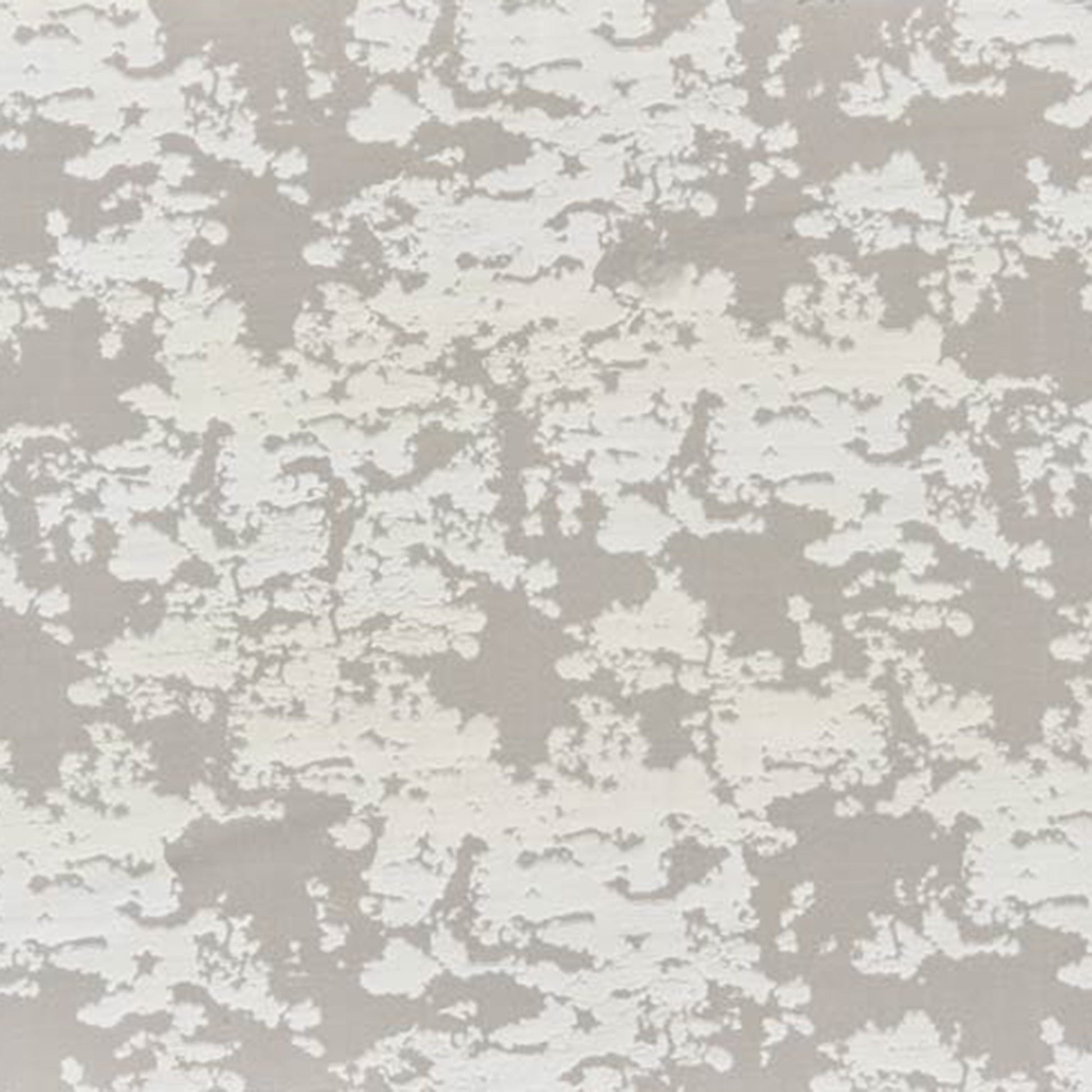 Taupe-beige background with irregular white splotches; mottled camo-like jacquard fabric pattern.