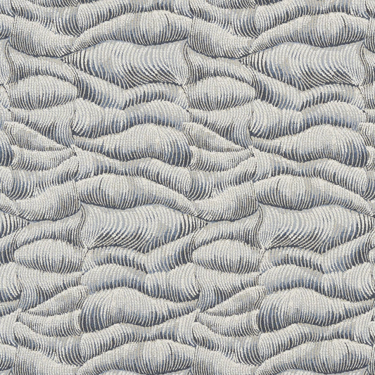 JF Fabrics Crypton Home WAVY 65 Fabric Stripe, Texture Blue, Navy, Beige  Woven, Jacquard - 8946465 J8921