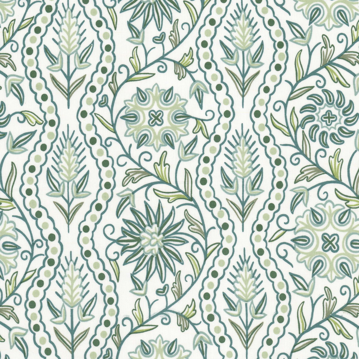 STOUT TEXTILES  MULTIPURPOSE,PRINT TRANSITIONAL,, FLORAL NORSE,TEAL   - WESL-1
