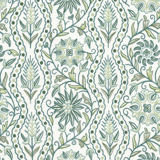 STOUT TEXTILES  MULTIPURPOSE,PRINT TRANSITIONAL,, FLORAL NORSE,TEAL   - WESL-1