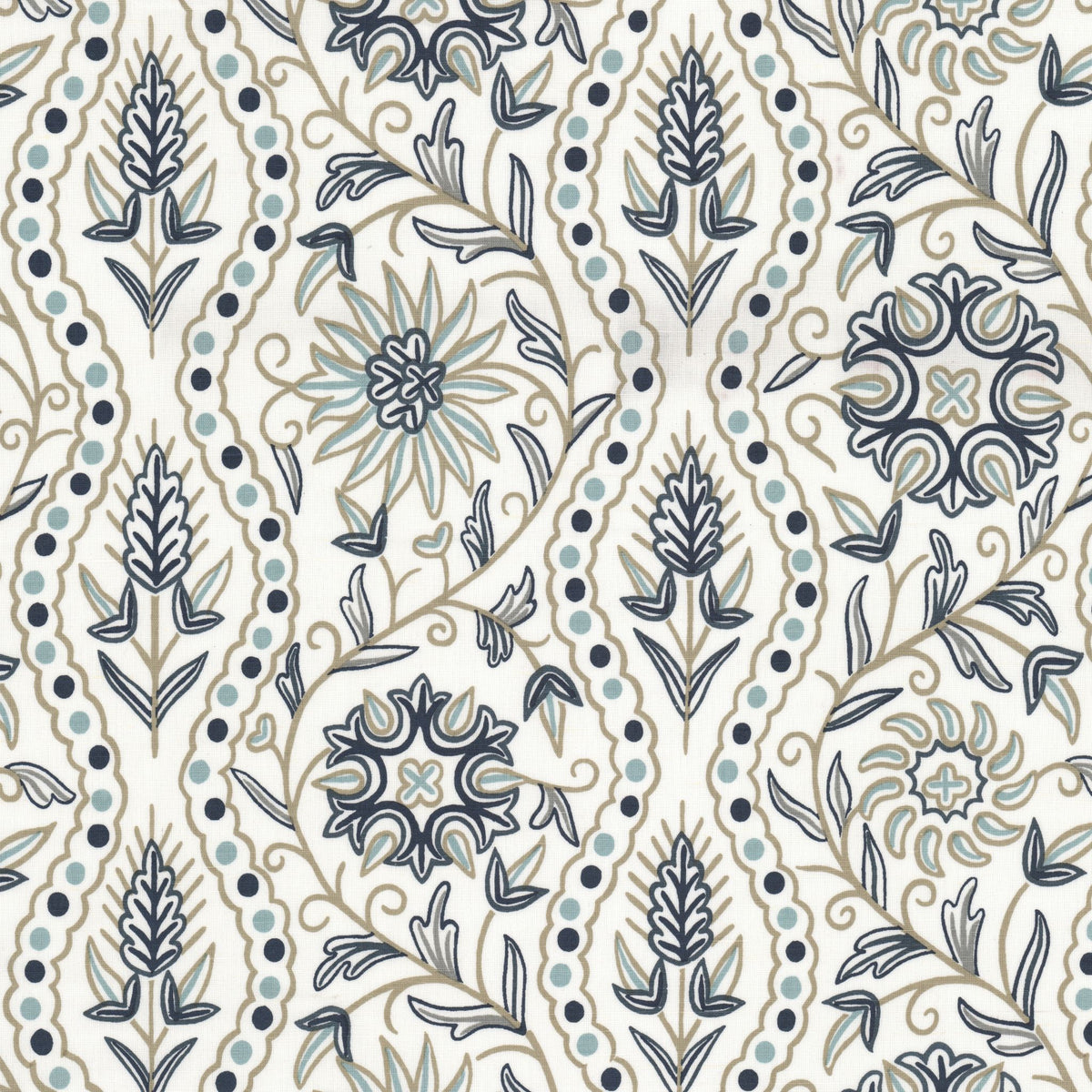 STOUT TEXTILES  MULTIPURPOSE,PRINT TRANSITIONAL,, FLORAL HARBOR,LAKE   - WESL-3