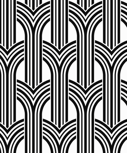 Seabrook Designs  Hendrix Arches Geometric Contemporary Blacks   - WH40030