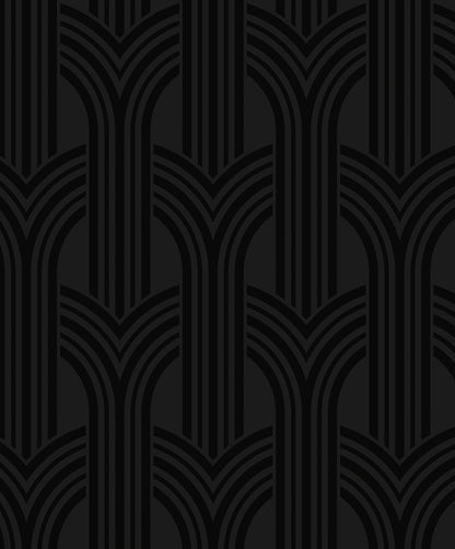 Seabrook Designs  Hendrix Arches Geometric Contemporary Blacks   - WH40040