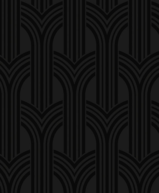 Seabrook Designs  Hendrix Arches Geometric Contemporary Blacks   - WH40040