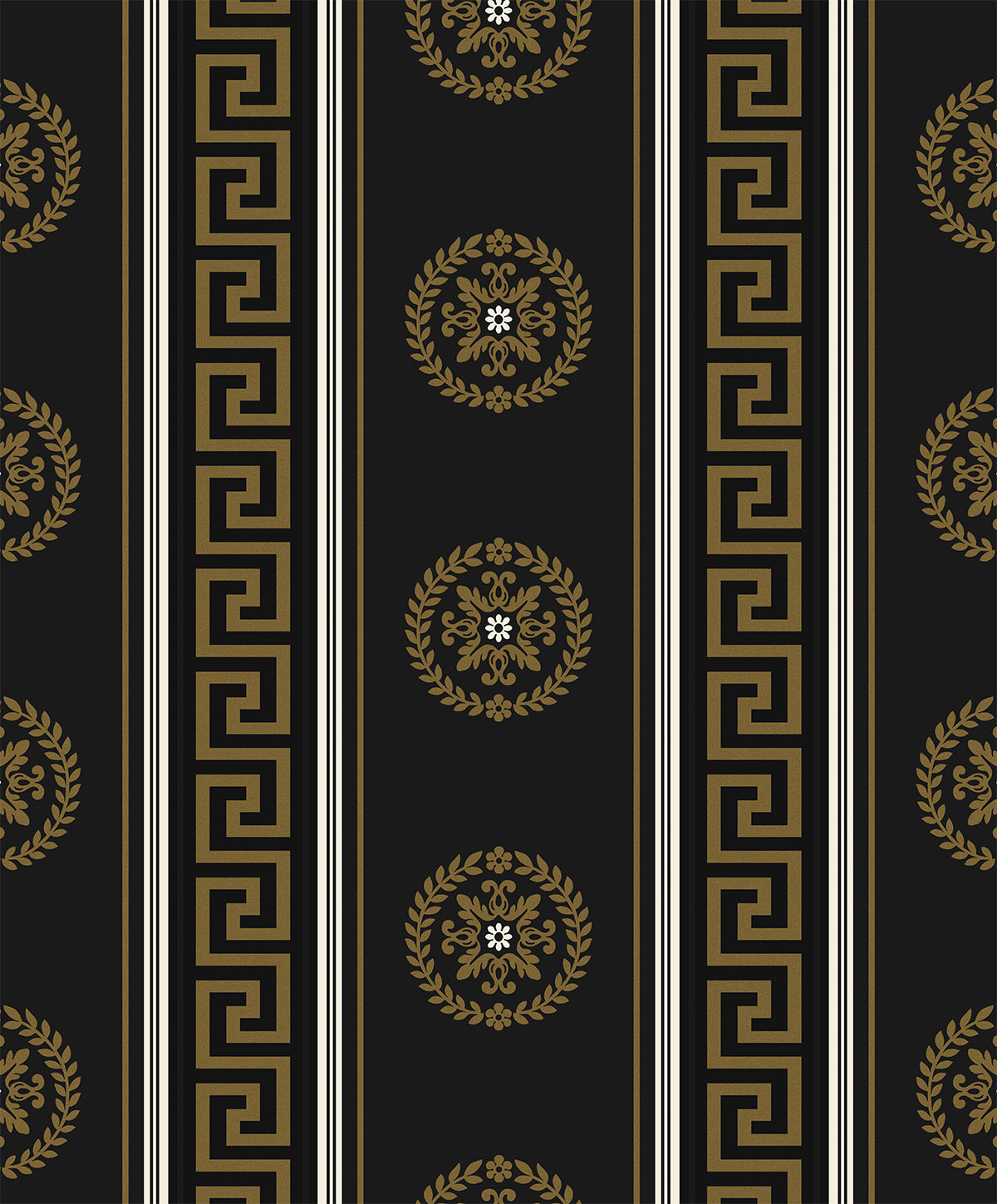 Seabrook Designs  Classico Medallion Stripe Striped Contemporary Golds   - WH40106