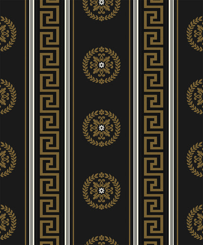 Seabrook Designs  Classico Medallion Stripe Striped Contemporary Golds   - WH40106