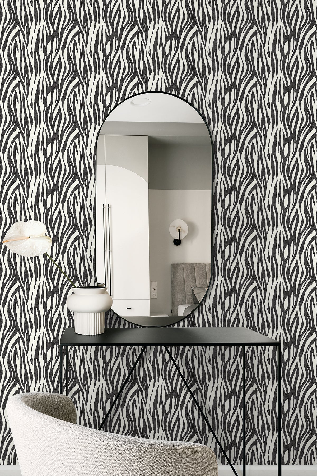 Seabrook Designs  Jazz Faux Skin Animal Print Contemporary Blacks   - WH40216