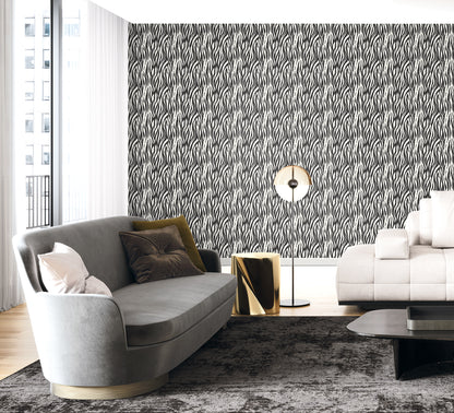 Seabrook Designs  Jazz Faux Skin Animal Print Contemporary Blacks   - WH40216