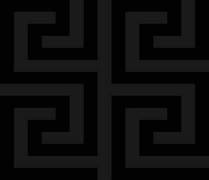 Seabrook Designs  Forte Greek Key Geometric Contemporary Blacks   - WH40300