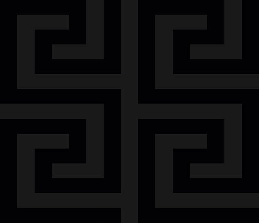 Seabrook Designs  Forte Greek Key Geometric Contemporary Blacks   - WH40300