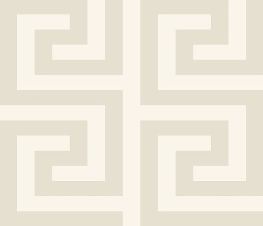 Seabrook Designs  Forte Greek Key Geometric Contemporary Warm Neutrals, Beiges   - WH40330