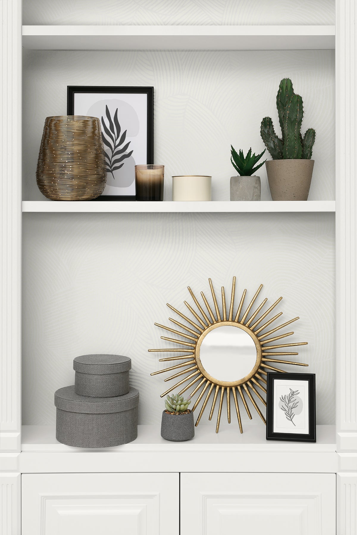 Seabrook Designs  Symphony Geometric Geometric Contemporary Whites, Off Whites   - WH40400